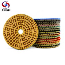 rijilei 1pcs 3quot4quot 습식건식 다이아몬드 연마 패드 화강암 대리석 석재 콘크리트 바닥 연마 zj10 용 유연한 연삭 디스크, 1개, 150, 4인치