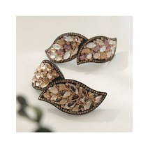 바이데이지 프랑스 브라운 퍼플 빅큐빅 자동 헤어핀 Bh0747-1