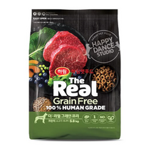하림펫푸드 더리얼 그레인프리 크런치 시니어 강아지 사료, 4개, 소