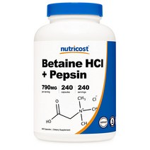 해외 Nutricost Betaine 베타인 펩신 790mg 240캡슐, 1개