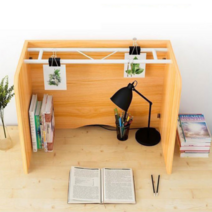 1인용 혼공 가정용 DIY 칸막이 독서실 공부 책상 나무 칸막이 / 집중력 높여주는 공부방 경량 데스크 부분 파티션 가림막 (연한 브라운 진한 브라운 우드 베이지), 브라운 (중간 브라운)