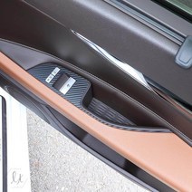 간지 더올뉴 제네시스G80 윈도우 스위치 문 액세서리 데칼 튜닝 기스 오염방지 스티커, 유광실버카본