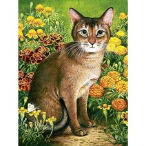 꽃밭 행운 고양이 우드 직소퍼즐 럭키 캣 야웅이 플라워 보면 기분이 좋아지는 사랑스러운 야냥이 키티 동물화 집콕취미 집중력향상 스트레스 해소 동물 조각퍼즐 13종모음, 500조각, 퍼즐선택07-꽃밭 야웅이