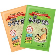 두부랑캣츠 천연 고양이 모래 1+1 오리지널 녹차 세트, 녹차+오리지널 (총2개), 상세페이지 참조