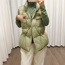 경량패딩더블 브레스트 코트 여성 민소매 울트라 라이트 다운 조끼 슬림 자켓 소녀 Gilet