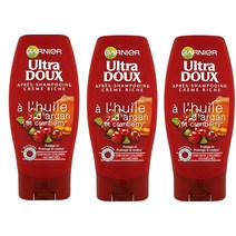 garnier 샴푸Garnier Ultra Doux 아르간 오일 및 크랜베리 ​​- 컨디셔너 크림 리치 염색 모발 - 3팩, 한개옵션0
