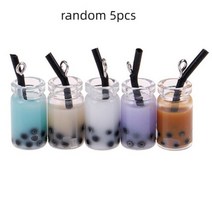 미니 밀크 쉐이크 아이스크림 레몬 우유 과일 차 물 컵 딸기 바나나 미니어처 인형의 집 액세서리 주방 완구, random color