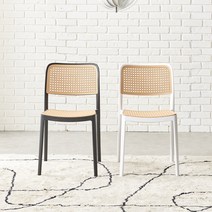라로퍼니처 로하스 라탄 식탁 의자 카페 인테리어 체어, 일반형, 블랙, 1개