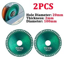 100mm 세라믹 커팅 디스크 2mm 두께 초박형 연삭 원형 톱날 내열성 합금 pvc 파이프 용 저소음 톱, [02] 2PCS Saw Blade 01