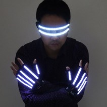 밝은 LED 무대 의상 장갑 빛나는 안경 레이저 소품 파티 용품, Free size, A Pair Gloves_Free size