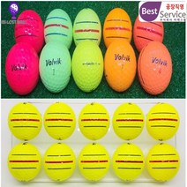 로스트볼 볼빅 삼선인쇄 2피스 A+급 칼라 혼합 30알 골프공 로스트볼 언더파 플라이온 툰 미라클