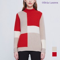 올리비아로렌 컬러 블로킹 반넥 니트 풀오버 VOCBLVWA441