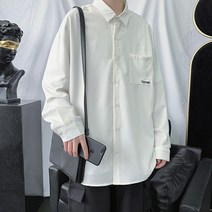 트렌디단색자수셔츠남D312-KD01-P35