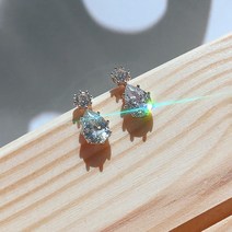 스투디오쥬얼 물방울 큐빅 실버귀걸이