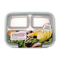 스텐304 찬통 퓨어 멀티직사각 4호 1100ML 밀폐용기, 단품