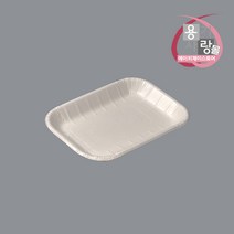 사각 펄프 접시 종이 몰드 트레이 18호 화이트 600개