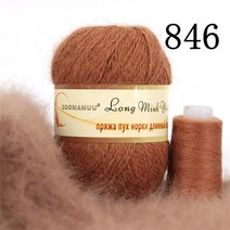 자이언트얀 밍크 캐시미어 혼합 원사 50g 20g 긴 머리 손 스레드 크로 셰 카디건 스카프 Sof, [45] 846