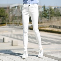 동대문스타일 여성 슬림 스판 스키니 팬츠 톡톡한 원단과 허리 히든 밴딩으로 짱짱한 신축성의 활동성 좋은 여자 봄 여름 쫄바지