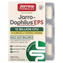 자로우 포뮬라 Jarro-Dophilus EPS 소화촉진 프로바이오틱 50억 Enteroguard 베지 캡슐 60정, 120 개, 5 0억