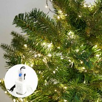 제이벌룬 크리스마스 전구 조명, 지네전구 100P 투명선 웜등 5M USB/플러그겸용