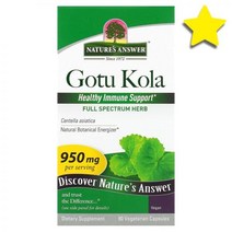 Nature Answer 병풀추출물 고투콜라 Gotu Kola 475 mg 90 식물성 베지캡슐