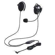 ELECOM 헤드셋 귀걸이 3.5mm 접속 4극 변환 케이블 부착 마이크 양귀 리모트 워크 블랙 HS-EH02TBK