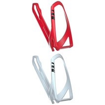 2 팩 자전거 물병 케이지 자전거 경량 플라스틱 병 홀더, 14cmx7.3cm, 빨강 하양