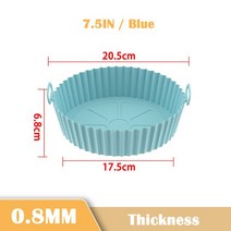 에어 프라이어 오븐 베이킹 트레이 프라이드 치킨 실리콘 라이너 매트 비 스틱 재사용 가능한 바구니 그릴 액세서리, [02] 0.4MM Brown