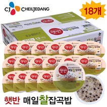 캐릭터볼펜증정 + 햇반찰잡곡밥 1박스 18개 현미햇반 햇반잡곡밥 햇밥 햇반매일잡곡밥 흑미밥, CJ햇반_찰잡곡밥 210gx12개