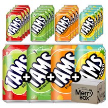 롯데칠성 탐스제로 3종 믹스세트 355ml x 24캔, 05){청포6+사과6+오렌지6+파인6}