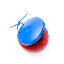 나무 타악기 원색 캐스터네츠 라운드 댄스 보드 레드 블루 아기 악기 유치원 선물 QW, Red blue, Red blue