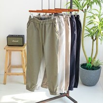 더제이엘 남자 린넨 조거팬츠 스판 밴딩 빅사이즈 슬림핏 시원한 여름바지 (S~5XL)