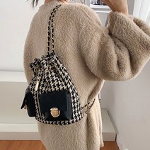 더퍼플 하운드투스 체크 버킷 숄더 백팩 데일리 스타일리쉬 BACKPACK 백팩 중학생책가방 여자백팩 여성백팩 슬링백 초등학생책가방 미니백 노트북백팩 대학생백팩 크로스백 대학생가방 메신저백