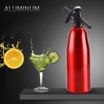 수동 1L 소다 사이펀 CO2 디스펜서 물 거품 생성기 쿨 음료 칵테일 기계 알루미늄 바 DIY 메이커, Silver