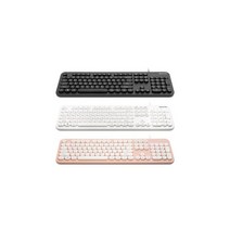 레트로 저소음 멤브레인 유선 키보드 STK-2100 화이트, 레트로 저소음 멤브레인 유선 키