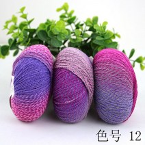 자이언트얀 망고실 뜨개질 DIY 두꺼운실 섹션 염색 양모 원사 핸드 니트 스웨터 비싼 레이디 목도리 레인보우 울 크로 셰 스레드 그룹 매직 볼 도매, Color number 12