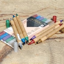 쿠레다케 지그 트윈 캘리그라피펜 메탈릭 6색 F104-3, 1개, 색상