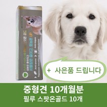 강아지 바르는 천연성분 함유 심장사상충 예방 진드기 모기 산책 외부기생충 방지제 스팟온 골드 1ml + 사은품 물티슈, 중형견, 10개