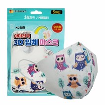 아이천국 3D입체 일회용 부직포 마스크 5매 (아동용 부엉이), 그린몰 1, 착한가격매우만족 본상품선택