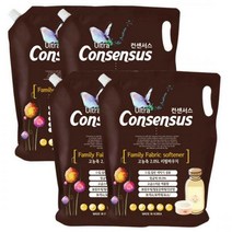 (5가지향)컨센서스 고농축 섬유유연제 2.05L(리필) x4개, 화이트머스크 x 4