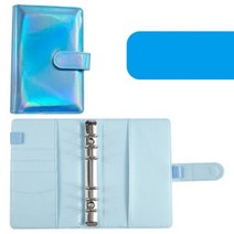 A5 A6 마카롱 레이저 컬러 DIY 바인더 노트북 커버 일기 어젠다 플래너 종이 학교 문구, laser blue