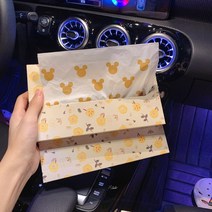 자동차 쓰레기 봉투 접착 접이식 쓰레기통 자동차 청소 가방 자동차 매달려 일회용, 쌀 머리-40-두 상자