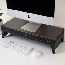 수아드 스마트 컴퓨터 모니터 받침대 UV살균 블루투스 스피커 무선충전 USB 3.0 올인원 블랙