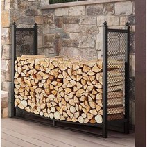 장작 거치대 보관 랙 보관대 수납 홀더 땔감 야외 캠핑, 블랙