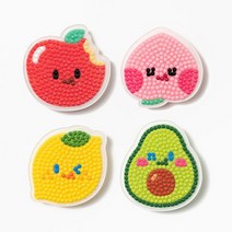 바오바론 과일 보석 십자수 핸드폰 그립톡 팝톡 스마트톡 만들기 보석톡 DIY 비즈 공예 키트 재료, (복숭아)