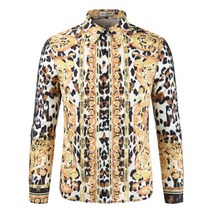 오버핏 페이즐리 셔츠 조폭셔츠 긴팔 남자 표범 호피 프린팅