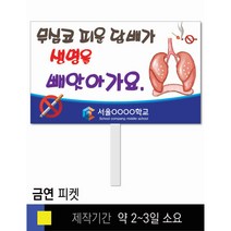 스쿨컴퍼니(도매가격 인쇄쇼핑몰) #71 금연 피켓 [피켓 포맥스피켓 손잡이피켓 학교피켓 예방교육 캠페인 홍보 피켓제작], 2. 손잡이 대형 60x45cm