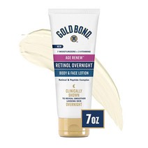 미국발송 Gold Bond 에이지 리뉴 레티놀 오버나이트 바디 & 페이스 로션 및 펩타이드 복합체 198.4g(7온스), 1개, 198.4g