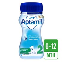 Aptamil 2 Follow on Milk Ready to Drink 압타밀 2단계 팔로우 온 밀크 액상분유 6-12개월 200ml 15개입, 1팩