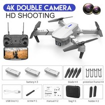 드론 고급드론 브랜드드론 KBDFA-E88 프로 RC 접이식 쿼드콥터 드론 와이파이 FPV 와이드 앵글 HD 4K 20, 25 grey-Dual C-4K-3B